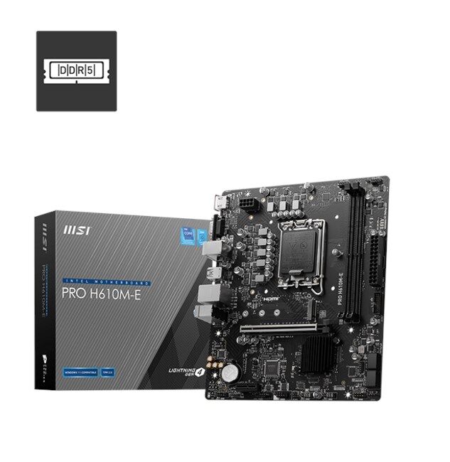 MSI Pro H610M-E DDR5 1700P Vga Hdmi