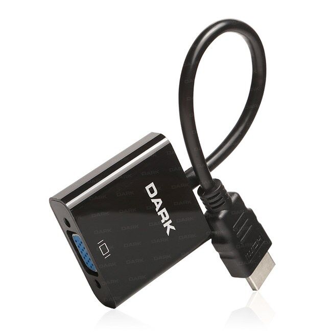 Dark HDMI Erkek to VGA Dişi + SES Çevirici