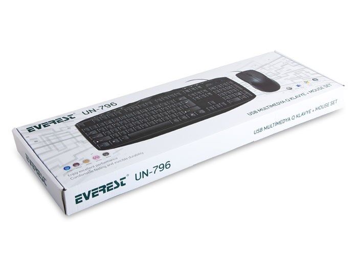 Everest Kablolu Set Siyah Multimedia (UN-796)