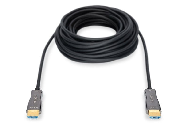 Digitus HDMI Fiber Kablo Altın Uçlu Siyah (20m) 4K