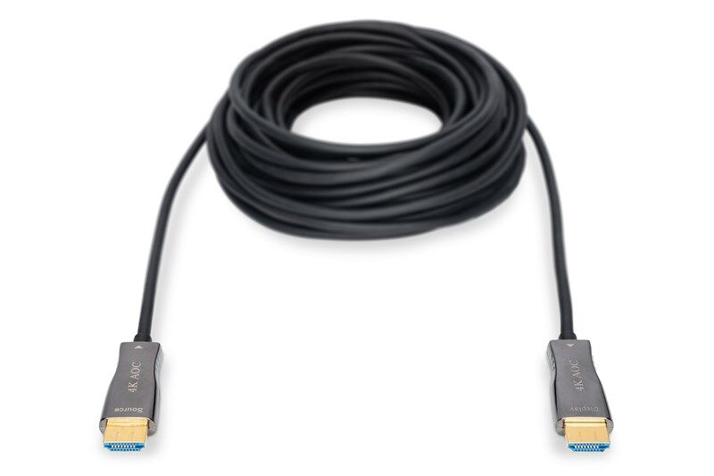 Digitus HDMI Fiber Kablo Altın Uçlu Siyah (20m) 4K