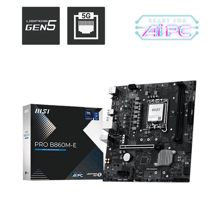 MSI PRO B860M-E D5 1851P Hdmi Dp 5G-LAN